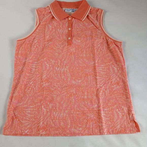 Coral Bay Golf Sleeveless Button Frony Collared Shirt - Picture 1 of 6